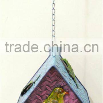 Metal bird nest boxes hanger for garden decoration