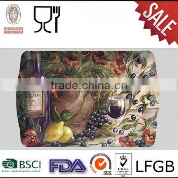 Western design melamine breakfast trays wholesale melamine trays