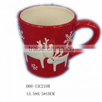 Ceramic deer coffee cup for Christmas