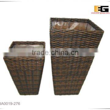 Square PE/Plastic Rattan With Liner Deco Planter photo-2