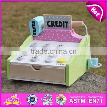 2017 New Design Children Preschool Wooden Toy Credit Card Machine W10A059