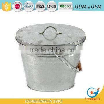 Galvanized waste collection containers metal garbage pail