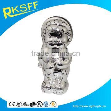 baby gifts die casting zinc alloy cartoon figure shape silver coin bank