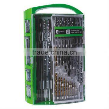 153pcs metal drill bit,masonry drill,wood drill set in plastic case