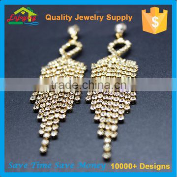 High quality artificial crystal tassel statement earring for women party