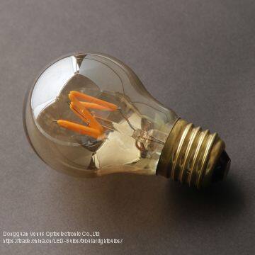 A55 LED Filament Light Brown 6 Filament Wave Bulb Amber LED Filament Light photo-2