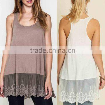 Women Beautiful LACE EXTENDER TANK / layering tanks