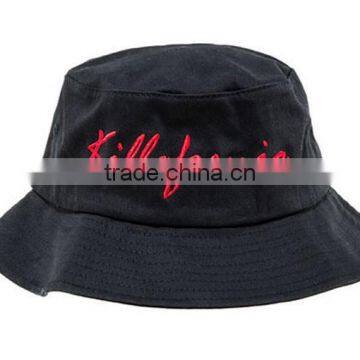 2015 New Design OEM 100% Cotton Black Bucket Hat photo-3