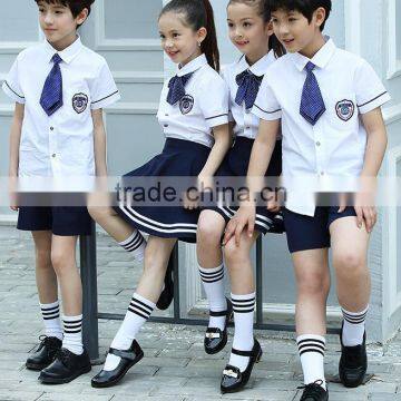 Manufacturers White and Dark Blue School Uniform Design for UK Primarty photo-3