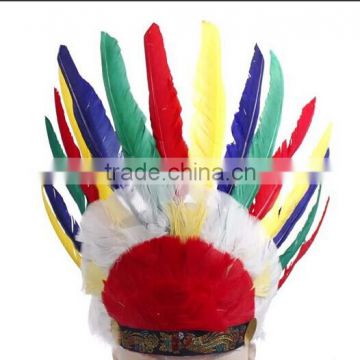 Colored Feather Headdress ,Indian Headband ,Indian Chief Hat