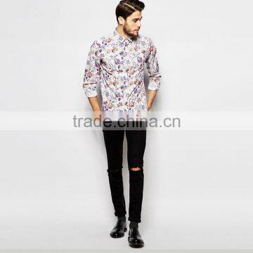 Latest Spread Collar Shirt 100% Cotton All Over Floral Print Hawaiian Shirt photo-4