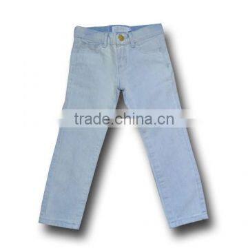 nice washed white long straight jeans wholesale kids jeans