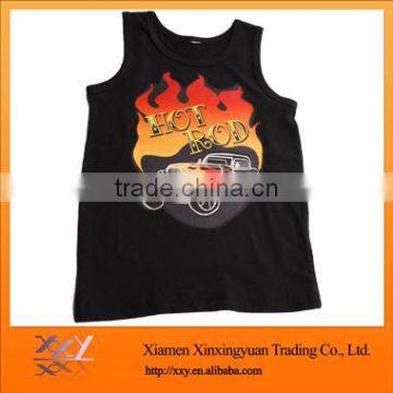 100% Cotton Costom Boys Black Bulk Tank Top