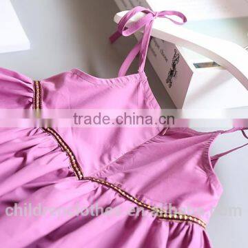 Children Frocks Designs Wholesale Baby Clothes Suspenders Breathable Girl High Waist Dress