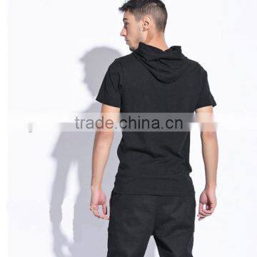 High Quality Custom Cotton/polyester Short Sleeve Pullover Hoodie photo-2