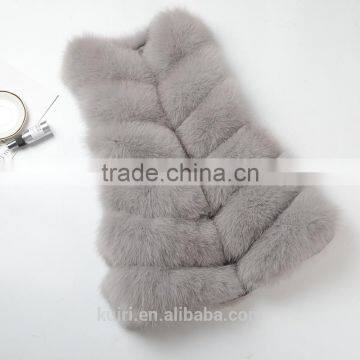 2017 Design Slim Real Fox Fur Vest Coat Woman Sleeveless Thicken Warm Genuine Fox Fur Jackets --pc249 photo-3