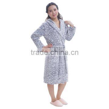 women hooded fleece casual bathrobe sleepwear