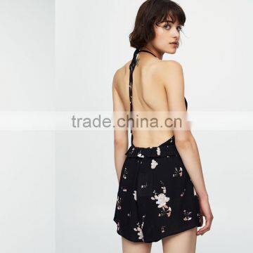 WOMEN Sexy Bare Back and Deep V-neck Tied Straps Jumpssuit photo-2