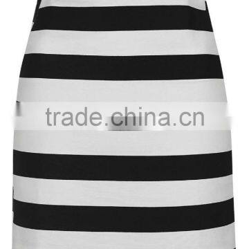 2017 OEM Spring Black and White Stripe High Weist Cotton Skirts photo-5
