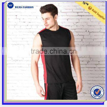 Men's gym wear essential 100%polyester tank top/sleeveless top /jersey