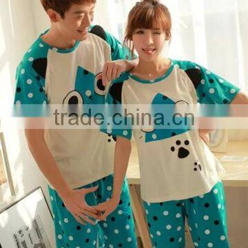 2015 Wholesale Blue Couple Summer Pajama Set photo-2