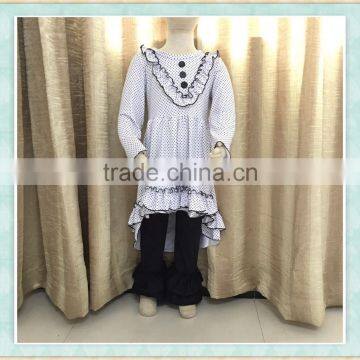 2017 Polka Dots Kurti Designs Baby Girls Long Sleeve Fall Outfit Real Picture OME Service photo-3