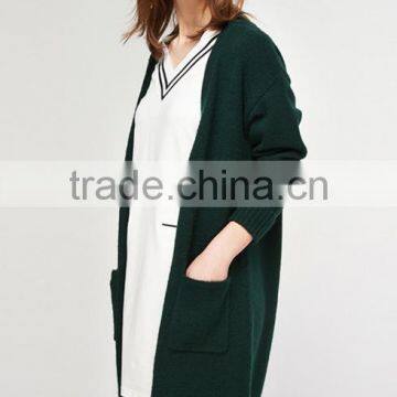 High Quality Popular Sweater Women Knit Ladies Long Coat Design With Pocket photo-3