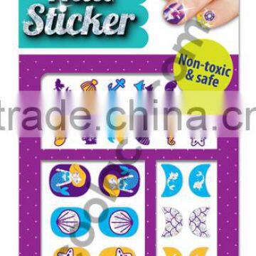 Kid Glitter 3D Nail sticker Mermaid nail decal transfer foil nail sticker