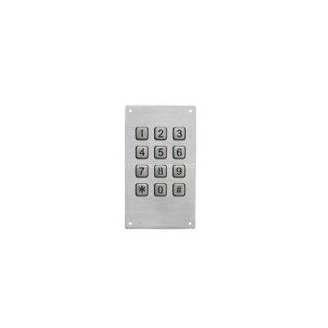 12 brushed keys vandal resistant security keypad access control metal keypad