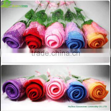 Wholesale cake towel gift rose flower shape cake designed towel rose flower shaped towel cake wedding favor