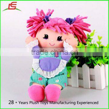 Cute Braid Girl Plush Cloth Dolls Kids Creativity Gift Export Custom Toy