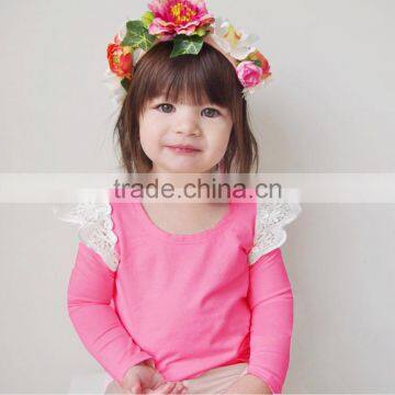 Flutter Sleeves Solid Baby Girl Long Sleeve t Shirt M7032001