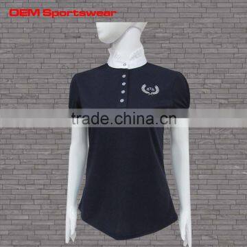 Short sleeve breathable equestrian polo shirts embroidery