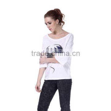 Brand fashion custom cheap blank 100% cotton lady t-shirt