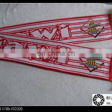 Advertising Football Knitted Scarf , Custom Jacquard Logo Football Knit Scarf