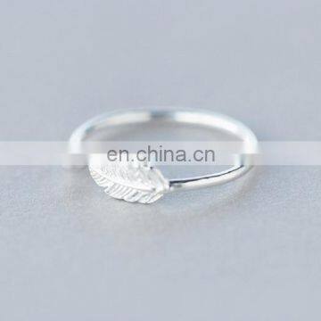 925 Sterling Silver Adjustable Leaf Stacking Ring Minimalist Ring Gift For Her