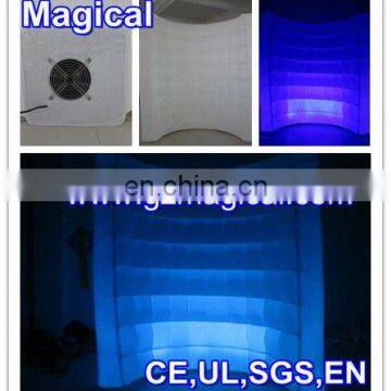 Led light inflatable curve air wall / air wall