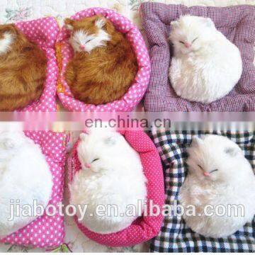 cartoon soft plush toy white cat animated pet fashion sofa bed ,realistic plush toy cat rabbit posed in a realistic stance.