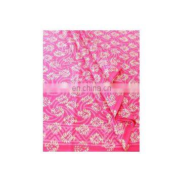 Fuchsia Hand Block discharge Printed Fabric