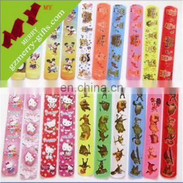 Giveaways colorful printing cheap custom pvc slap bracelet