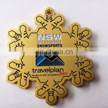 Antique goldr zinc alloy casting medal well polished medal snow sport snowflake customized medal