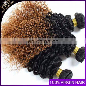Ombre Hair Extensions Brazilian Virgin Hair Deep Curly 3Pcs Brazilian Ombre Curly T1B/30 Hair Extension Dropship 10-26INCH photo-2