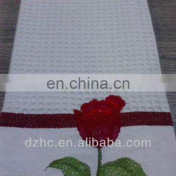 customer 100%cotton emboidery waffle cleaning cloth hot sale