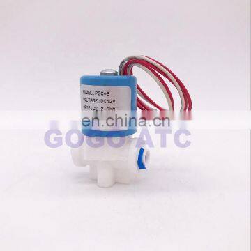 PSC-3 2 way Plastic water dispenser micro solenoid valve 1/4" pipe 24V 12V DC flow control for RO machine water purifier