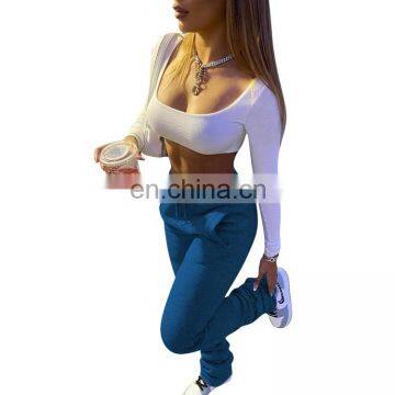 Women 2020 Autumn Winter Pleated Micro Horn Thickened Stacked Casual Pants photo-3