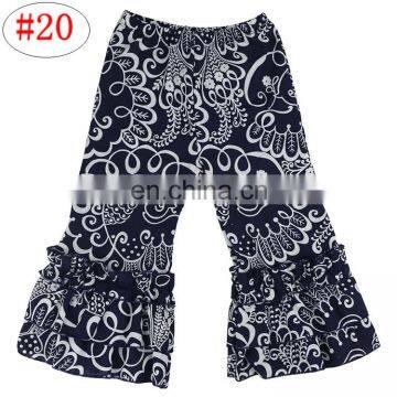Girls Kids Printed Flare Pants Wide Leg Pants Icing Ruffle Trousers Solid Color 20colors 5 Size photo-6