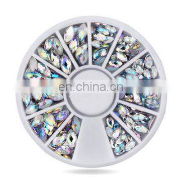 12 colors nail art oval AB rhinestone decoration