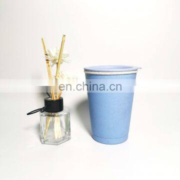 Customized Wheat Fiber Cup Biodegradable Straw Water Bottle Straw Cup photo-3