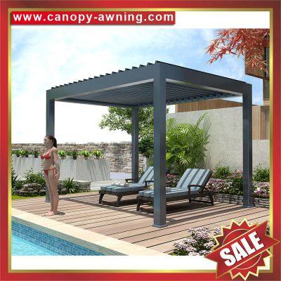 outdoor Aluminum aluminium Louver Motorized louvered shutter Opening Roof Pergola pavilion gazebo shelter