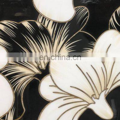 Micro Crystal Surface Interior Gold Silver Plated Polished Crystal Porcelain Decorative Wall Tiles